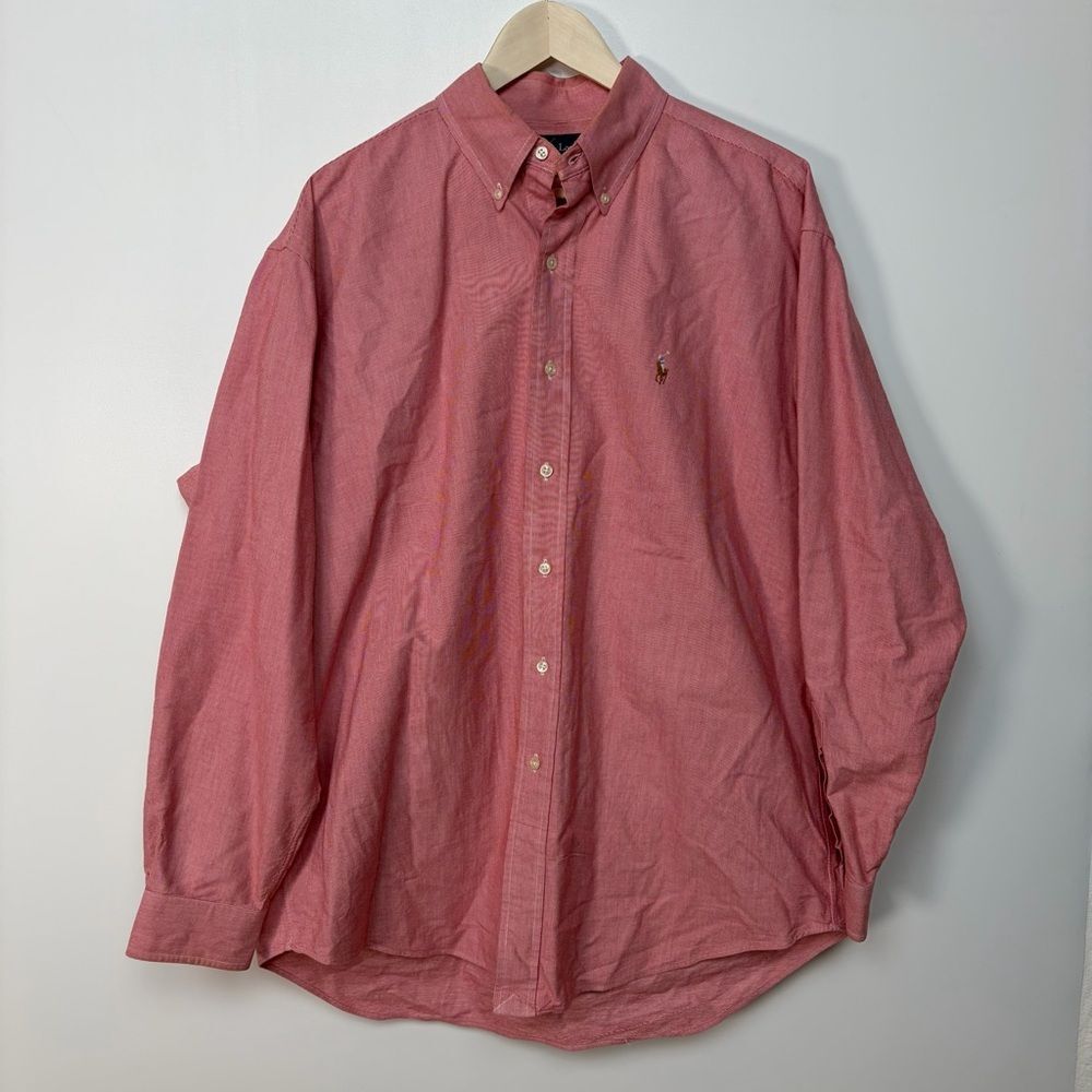 Polo Ralph Lauren Red/White 100% Cotton Button Up w/Pony SS Summer Shirt Blake